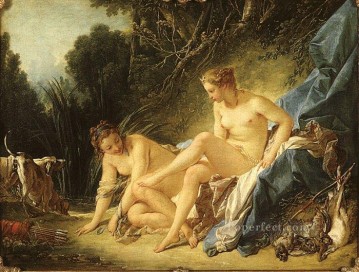 descansando Pintura - Diana descansando después de su baño Francois Boucher desnuda